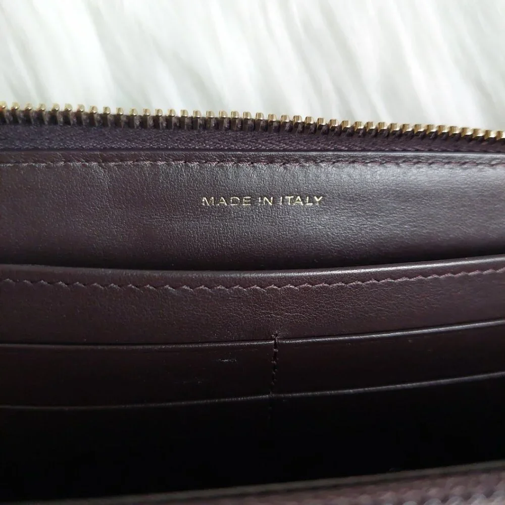 SOLD CHANEL 19 Quilted Lambskin Matelasse Long Zip Around Dark Brown Wallet - Picture 12 of 15